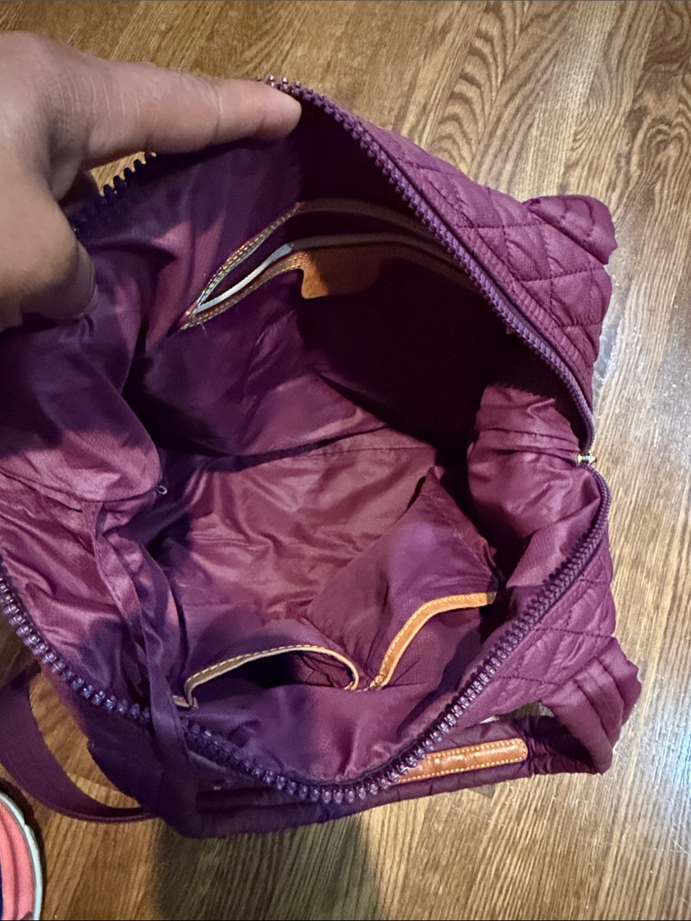 MZ Wallace Nylon Quilted Women's Tote Bag - Plum - Picture 2 of 6